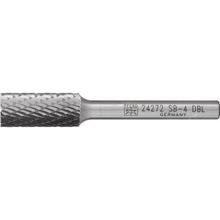 Pferd Carbide Bur - Cylind. (End Cut), DBL Cut - 7/16" x 1" x 1/4" Shank - SB-4 24272